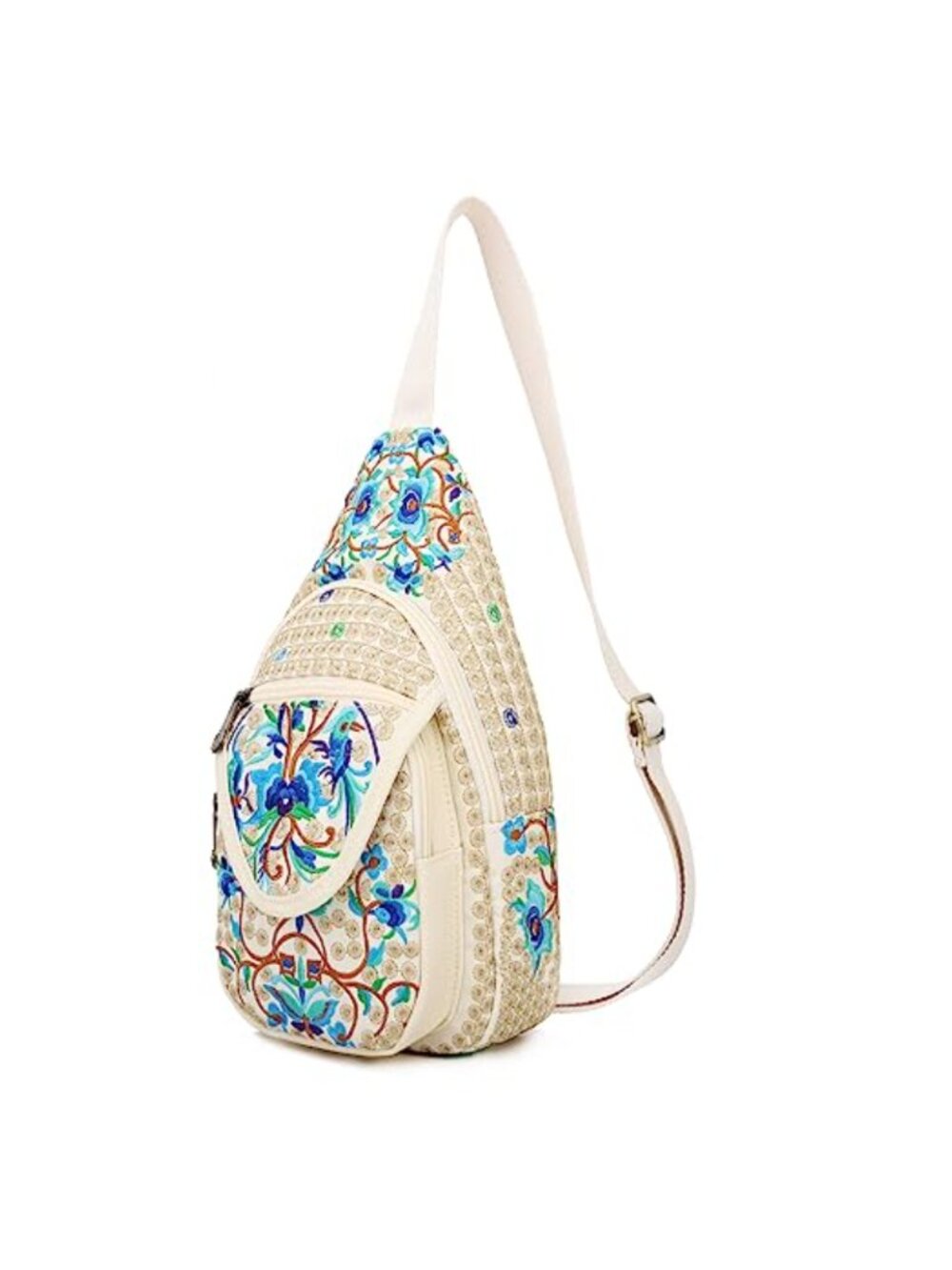 Vintage Embroidered Floral Backpack Mini Travel Purse Shoulder Bag